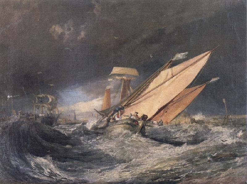 Joseph Mallord William Turner Fishing Boats Entering Calais Harbor oil painting image